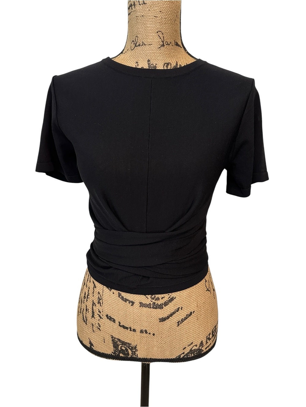 Modern Citizen Black Tie Back Short Sleeve Top
